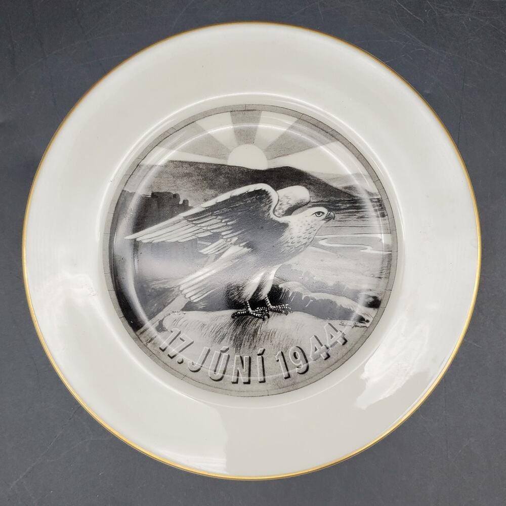 Vintage Pickard China Iceland Republic 17 Juni 1944 Eagle Commemorative Plate
